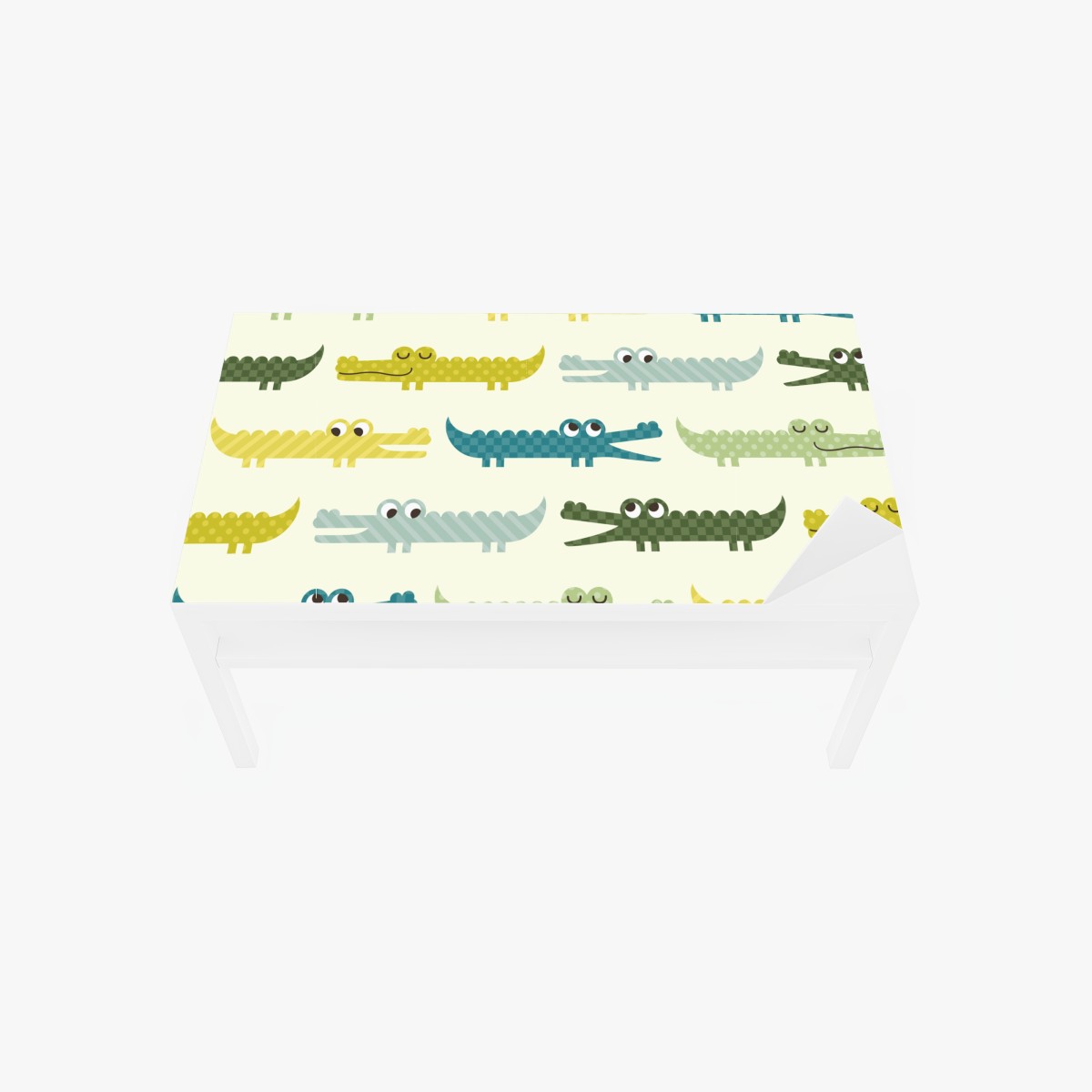 Table & desk veneer playful crocodile pattern for kids room