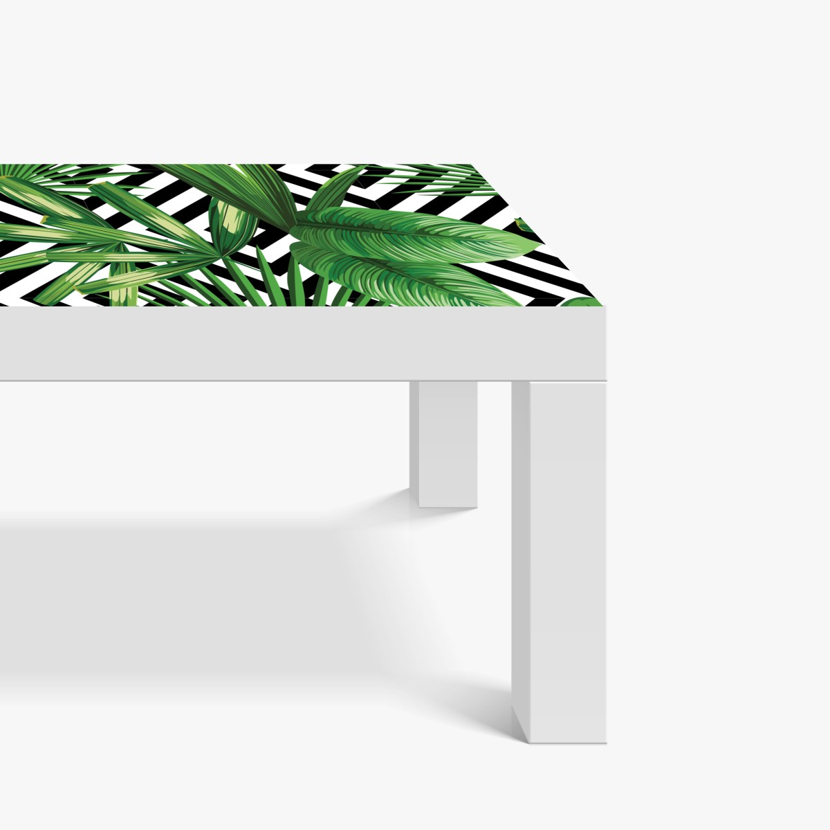 Naklejka na biurko i stół tropikalne liście z geometrycznym wzorem – Wallissimo® Naklejka na biurko i stół tropikalne liście z geometrycznym wzorem – Wallissimo®