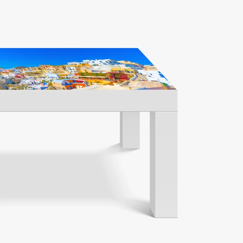 Naklejka na biurko i stół niebieski marmurowy wzór płynnej farby – Wallissimo®