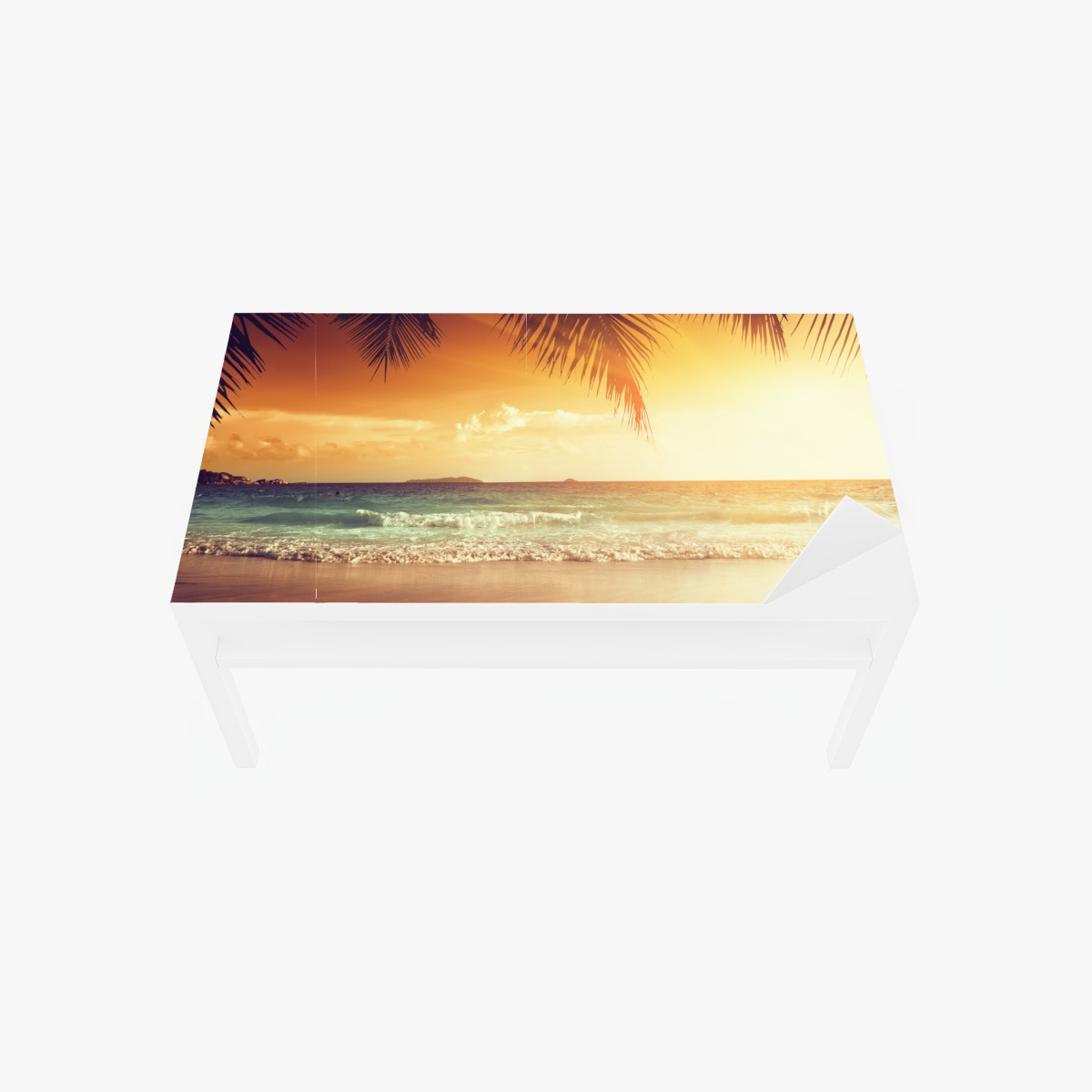 Table & desk veneer Caribbean sunset beach at dusk