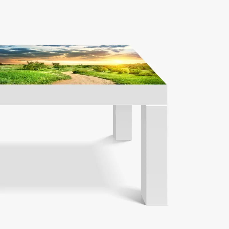 Naklejka na biurko i stół ręcznie rysowany wzór liści na miętowym tle – Wallissimo®