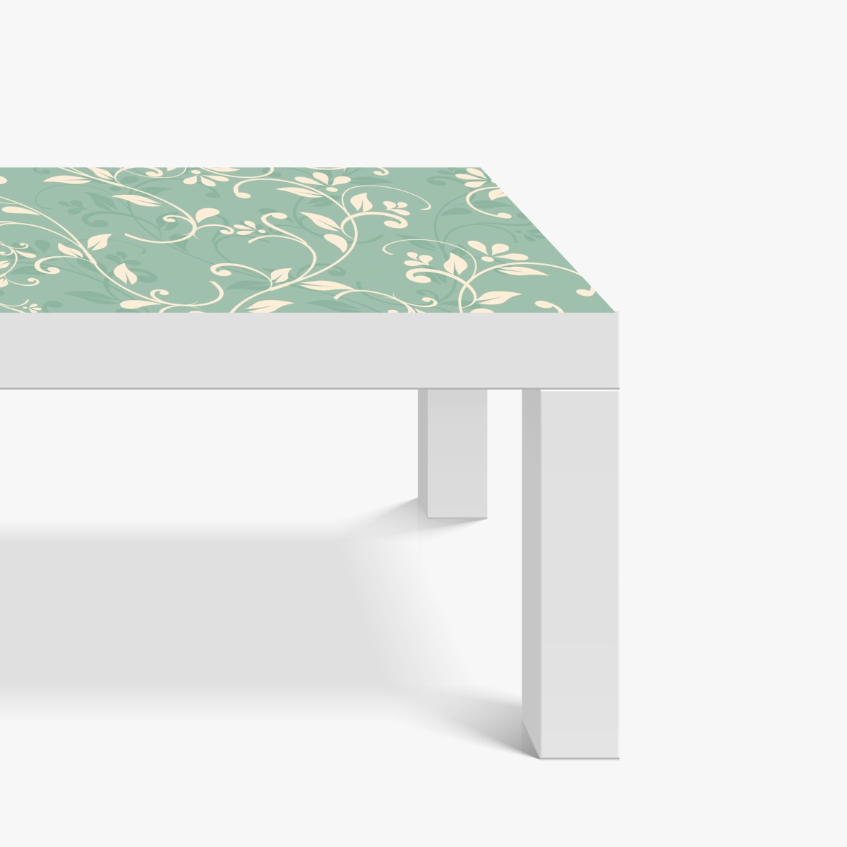 Naklejka na biurko i stół miętowy kwiatowy wzór w stylu vintage – Wallissimo® Naklejka na biurko i stół miętowy kwiatowy wzór w stylu vintage – Wallissimo®