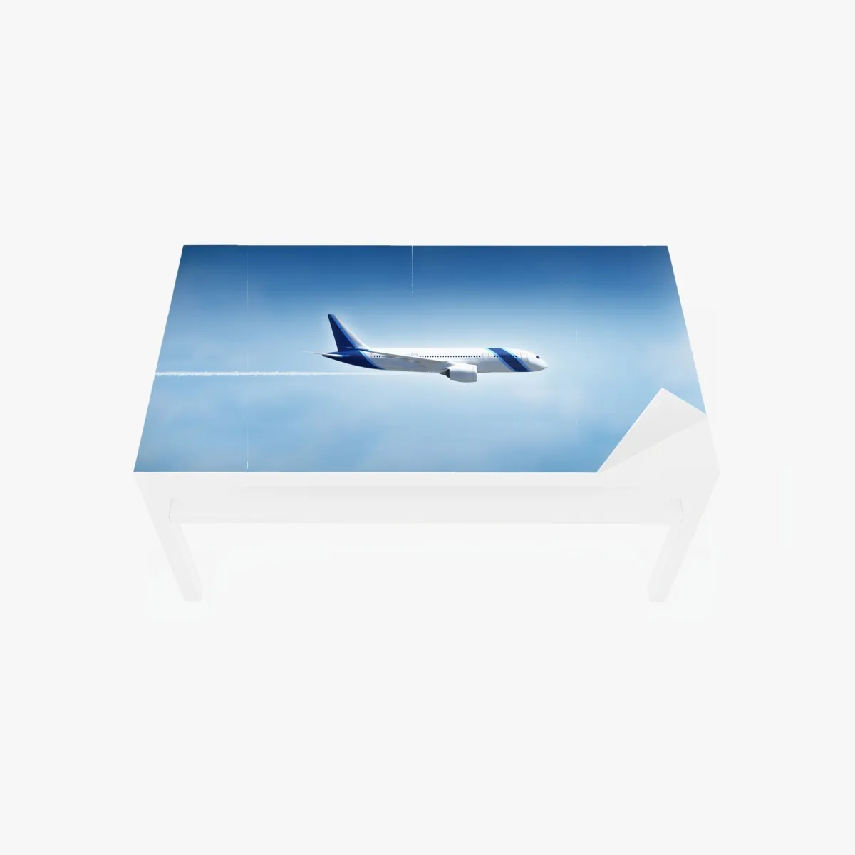 Naklejka na biurko i stół odrzutowiec na czystym niebie – Wallissimo® Naklejka na biurko i stół odrzutowiec na czystym niebie – Wallissimo®