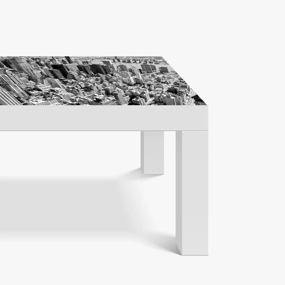 Naklejka na biurko i stół widok lotniczy Manhattanu w czerni i bieli – Wallissimo® Naklejka na biurko i stół widok lotniczy Manhattanu w czerni i bieli – Wallissimo®