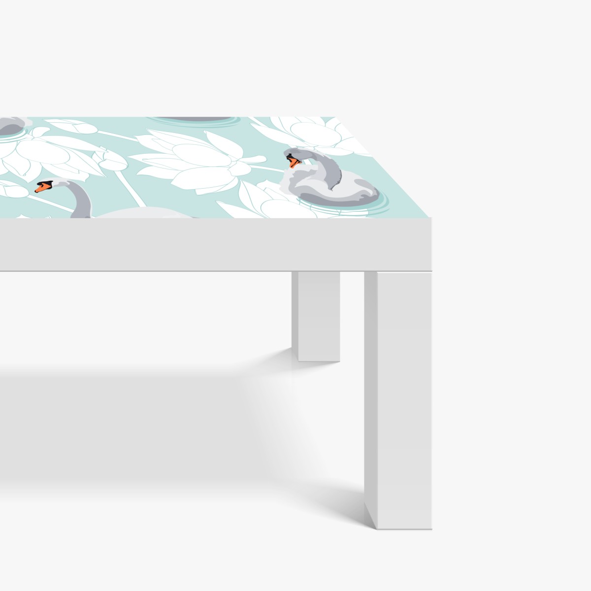 Naklejka na biurko i stół spokojne łabędzie i lotosy – Wallissimo® Naklejka na biurko i stół spokojne łabędzie i lotosy – Wallissimo®