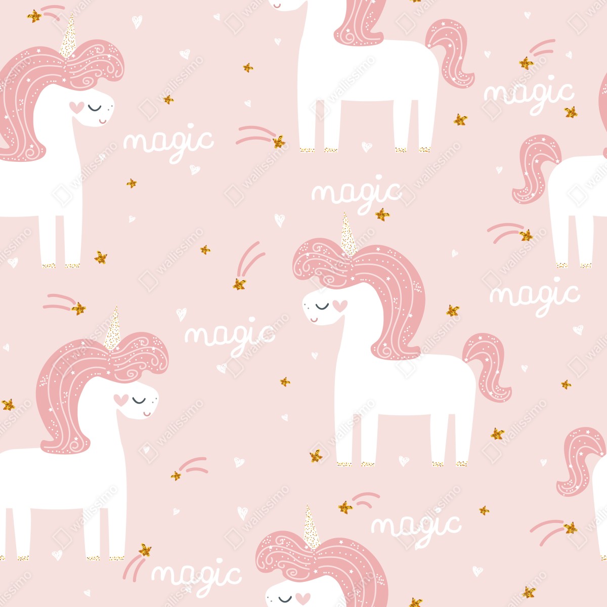 Naklejka na biurko i stół magiczny różowy wzór jednorożca – Wallissimo® Naklejka na biurko i stół magiczny różowy wzór jednorożca – Wallissimo®