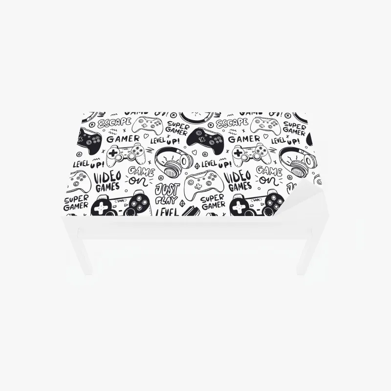 Naklejka na biurko i stół wzór gier wideo z kontrolerami