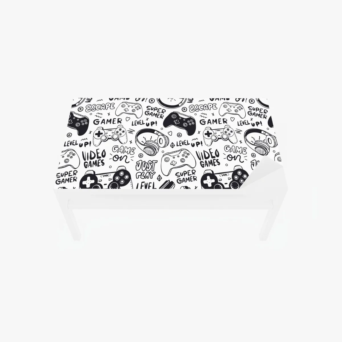 Naklejka na biurko i stół wzór gier wideo z kontrolerami – Wallissimo® Naklejka na biurko i stół wzór gier wideo z kontrolerami – Wallissimo®
