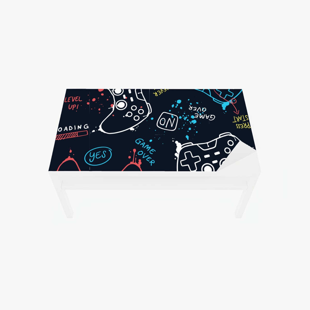 Table & desk veneer colorful gaming controller pattern