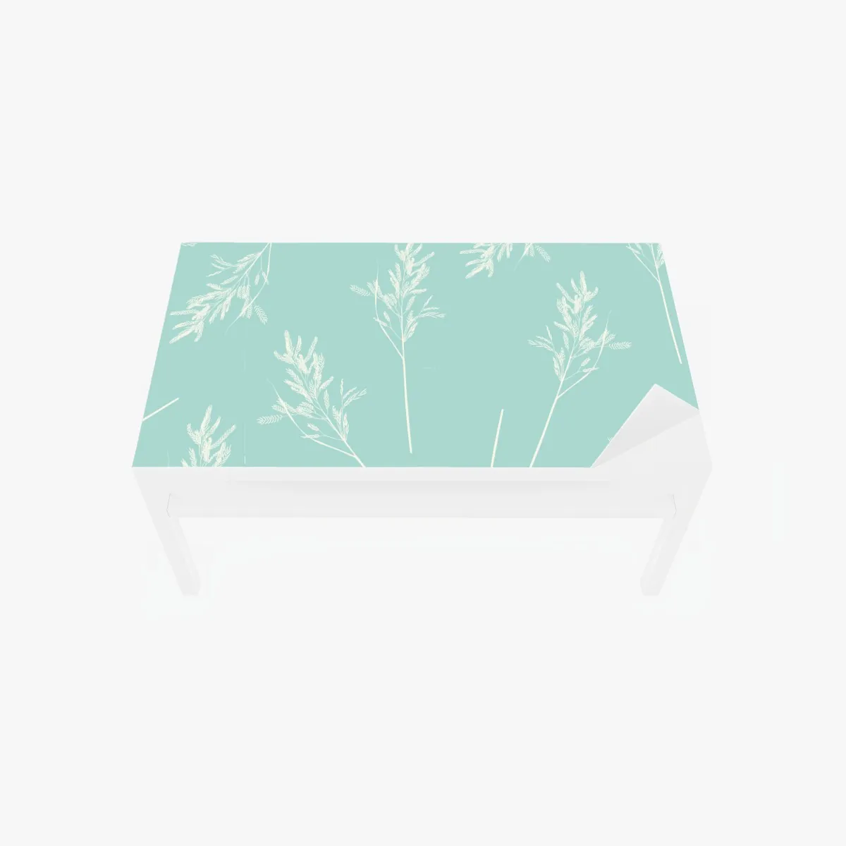 Naklejka na biurko i stół delikatny turkusowy wzór botaniczny – Wallissimo® Naklejka na biurko i stół delikatny turkusowy wzór botaniczny – Wallissimo®