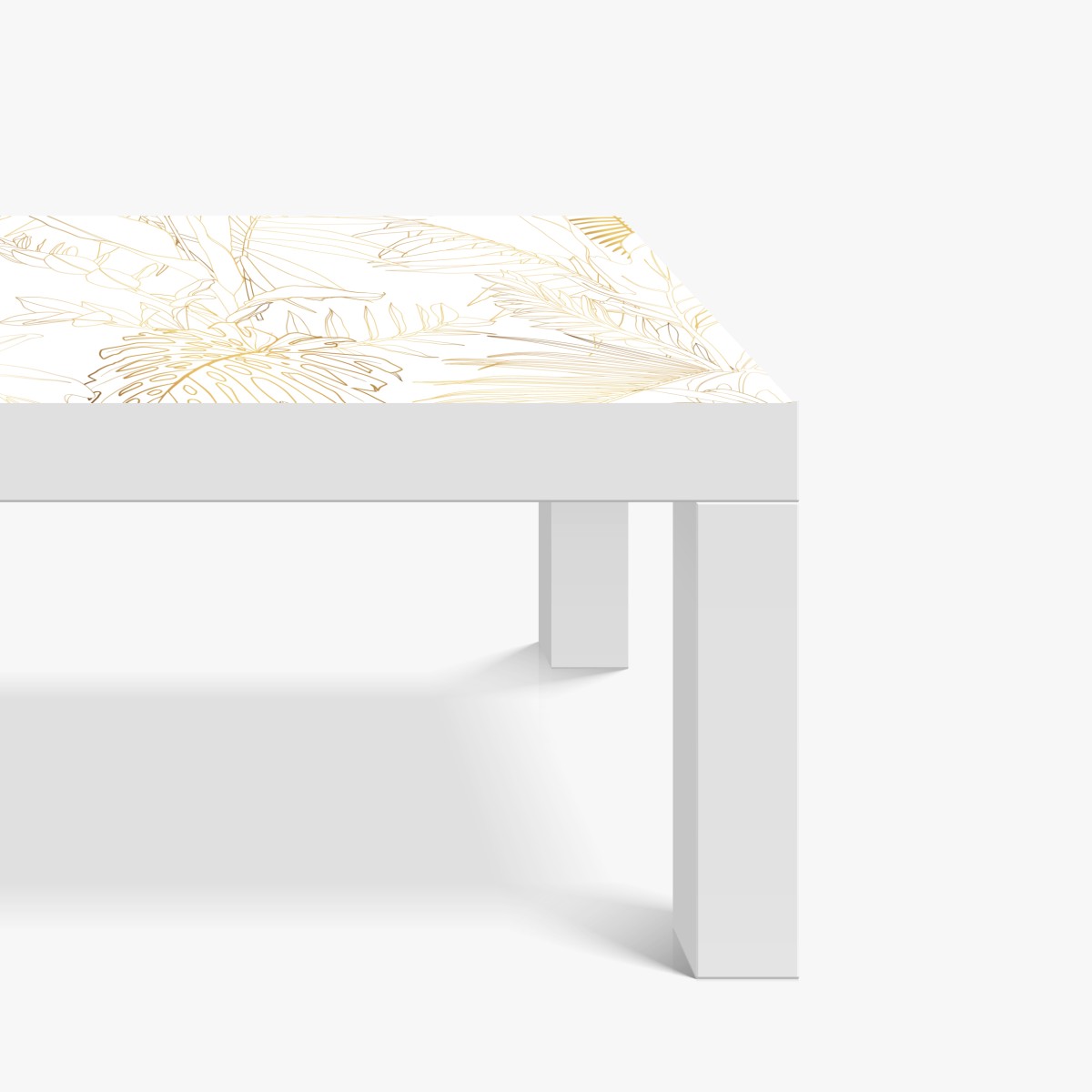 Naklejka na biurko i stół złote tropikalne liście line art – Wallissimo® Naklejka na biurko i stół złote tropikalne liście line art – Wallissimo®