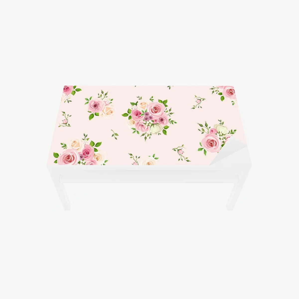 Naklejka na biurko i stół delikatny różany wzór w pastelowych odcieniach – Wallissimo® Naklejka na biurko i stół delikatny różany wzór w pastelowych odcieniach – Wallissimo®