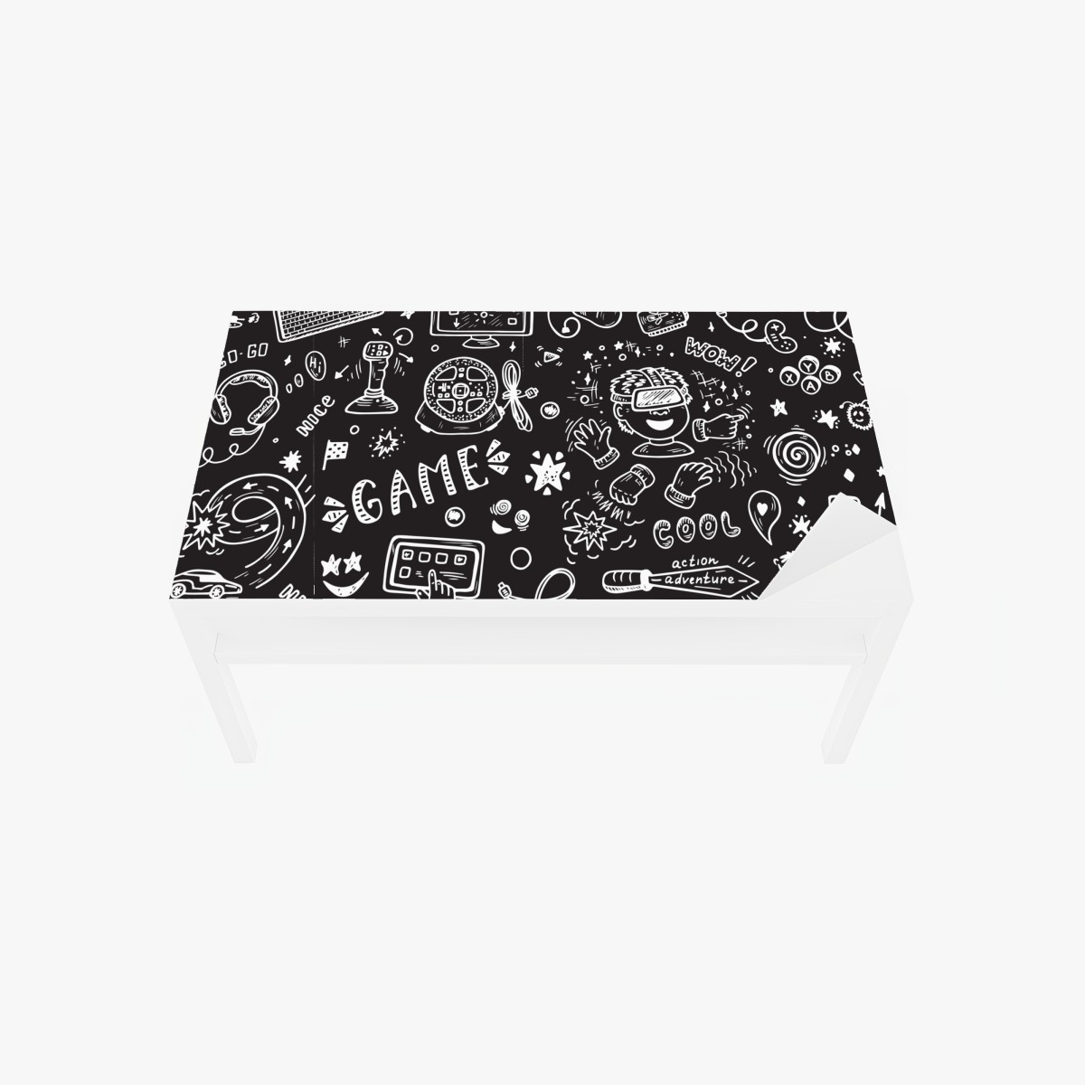 Table & desk veneer hand-drawn gaming pattern