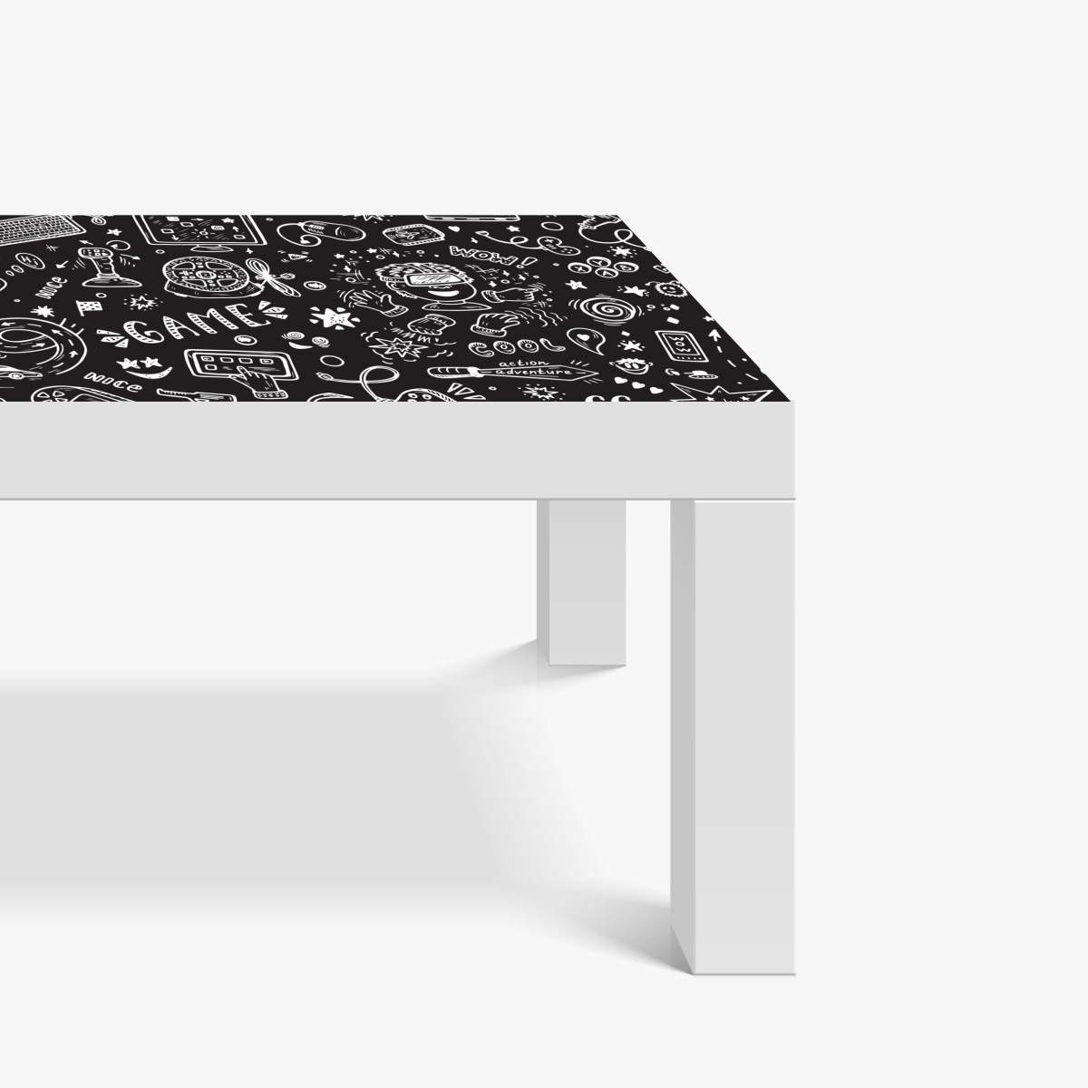 Naklejka na biurko i stół ręcznie rysowany wzór gier – Wallissimo® Naklejka na biurko i stół ręcznie rysowany wzór gier – Wallissimo®