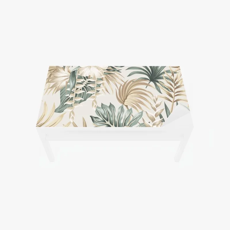 Naklejka na biurko i stół delikatny tropikalny motyw hibiskusa