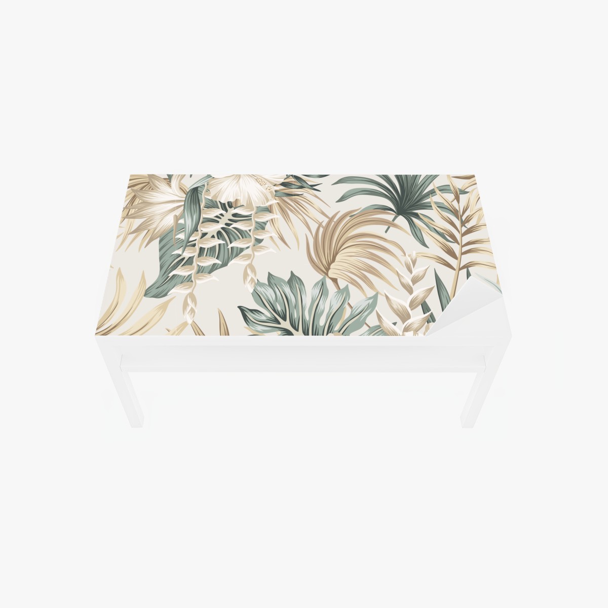 Table & desk veneer soft tropical hibiscus botanical print