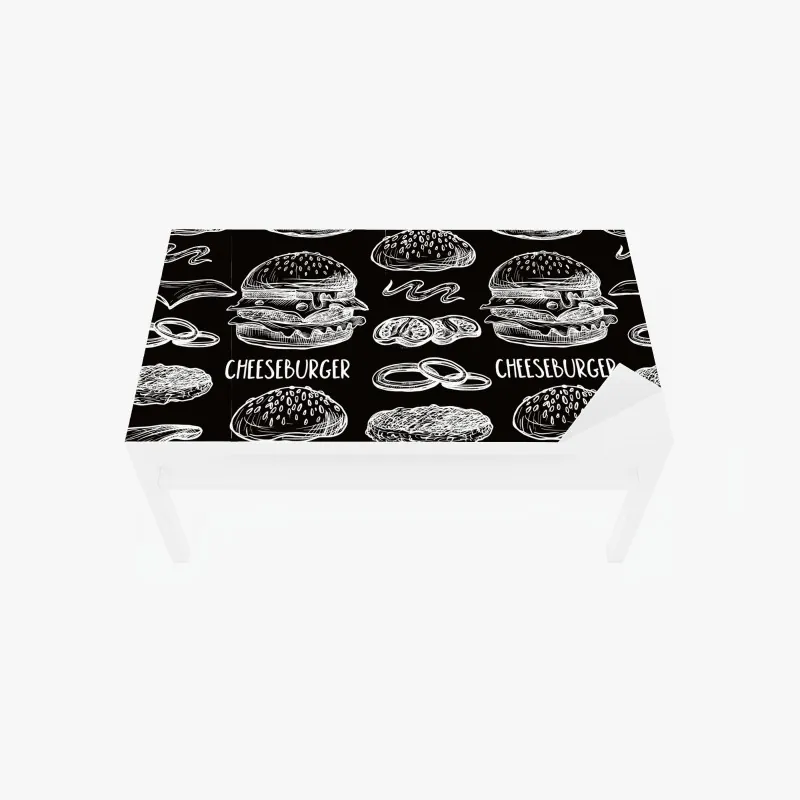 Naklejka na biurko i stół geometryczna abstrakcja w odcieniach niebieskiego – Wallissimo®