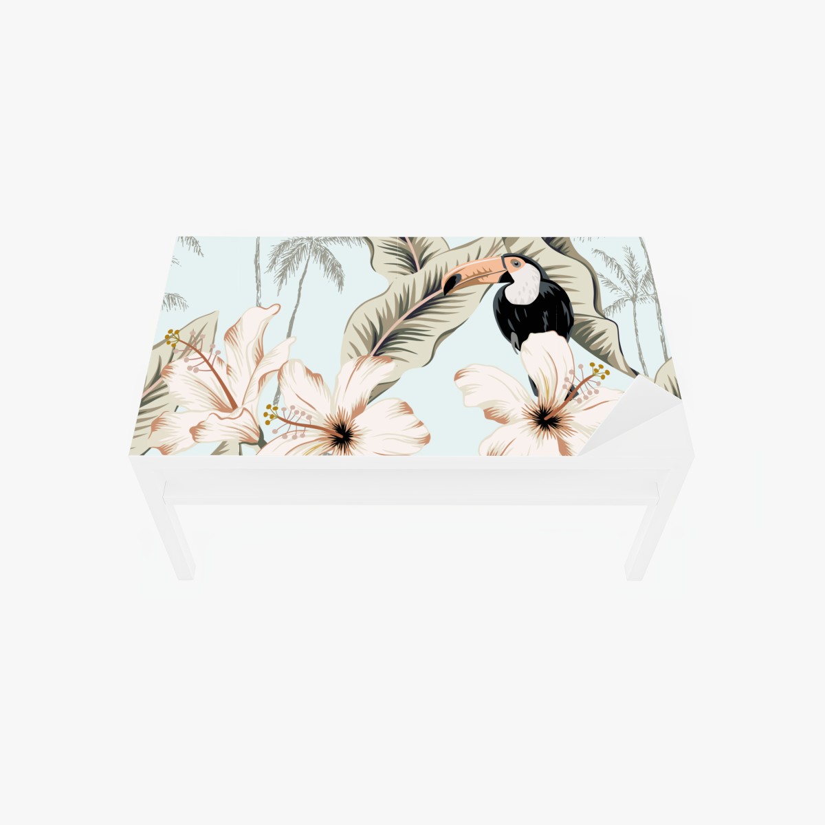 Table & desk veneer tropical toucan botanical print