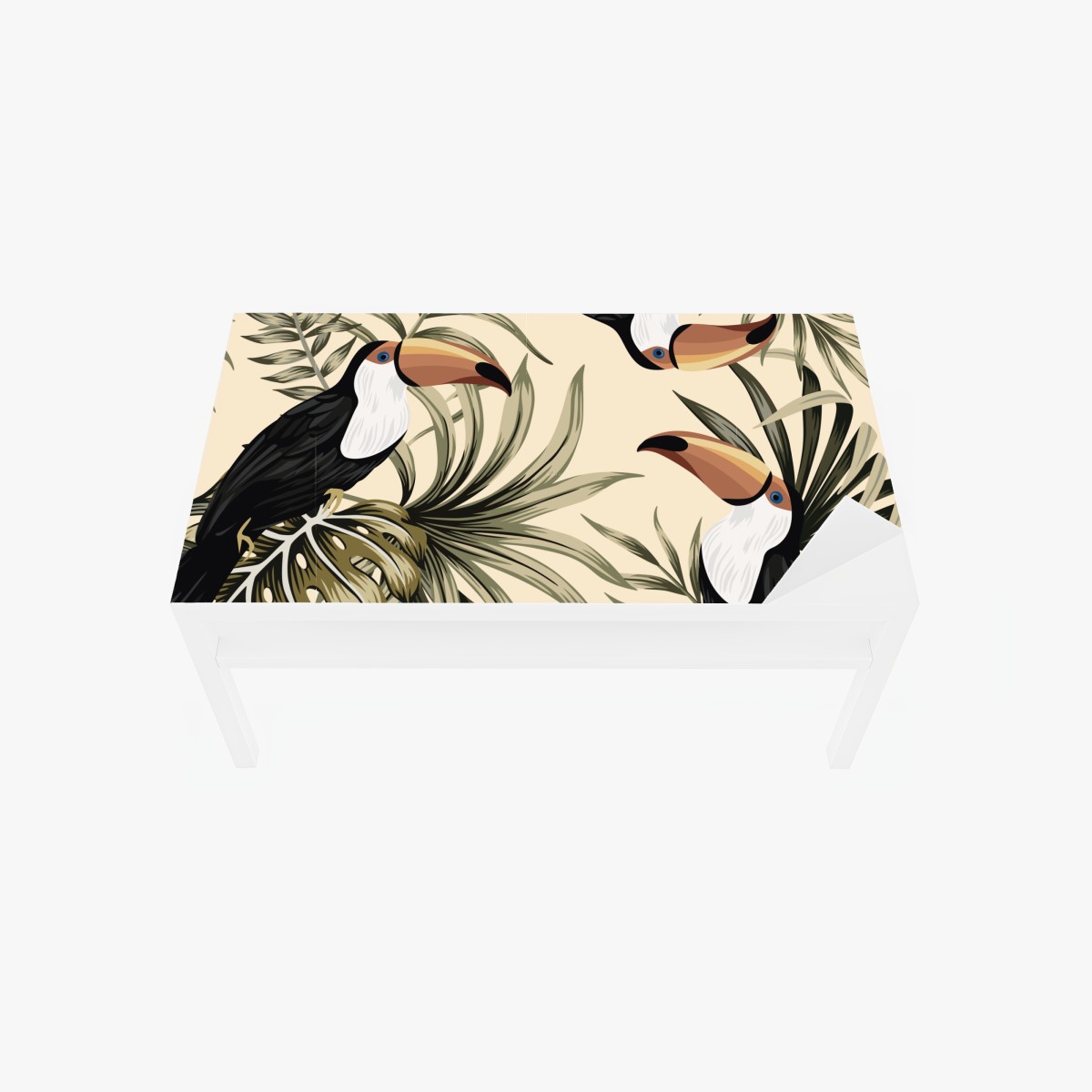 Table & desk veneer tropical toucan botanical print