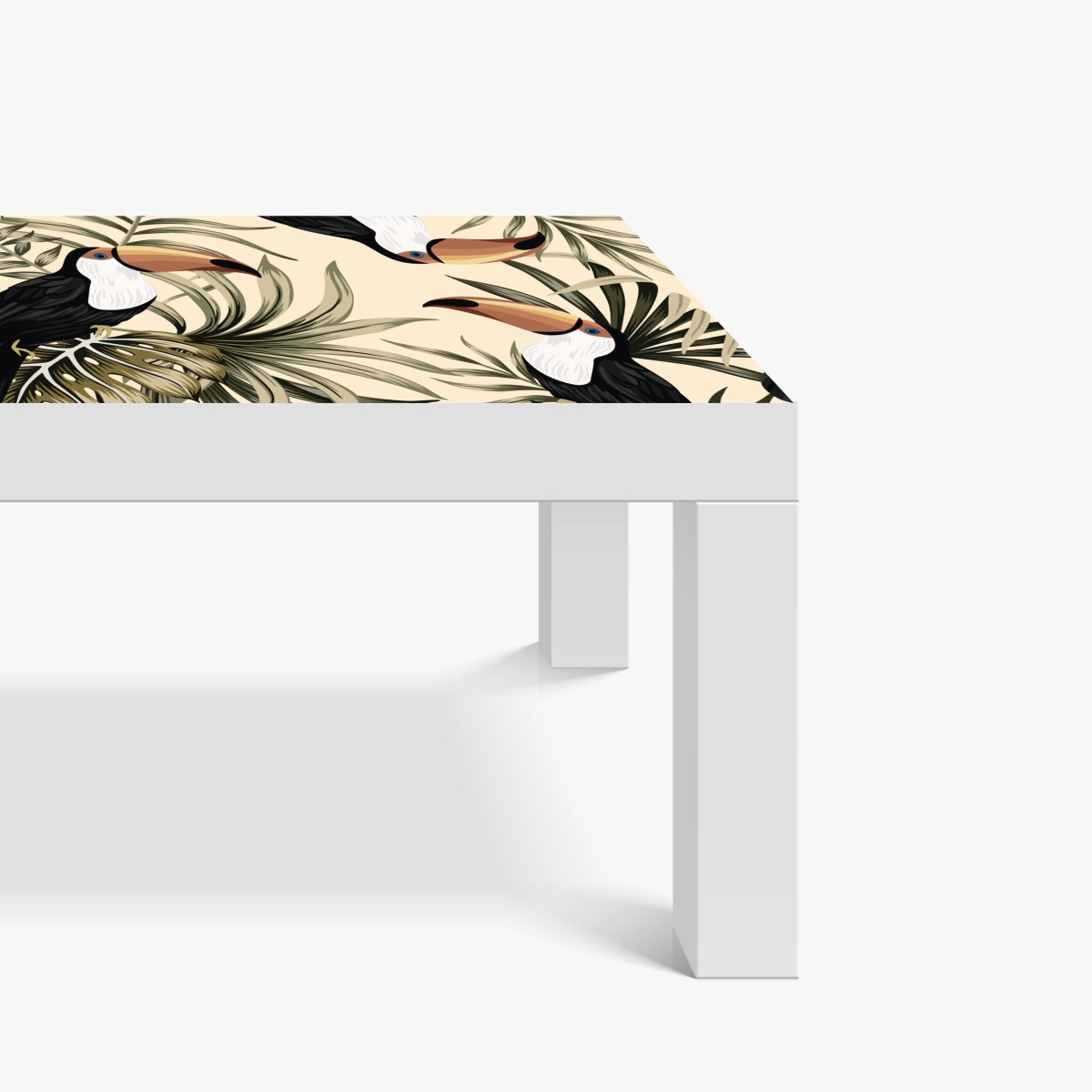 Naklejka na biurko i stół tropikalny wzór z tukanami – Wallissimo® Naklejka na biurko i stół tropikalny wzór z tukanami – Wallissimo®