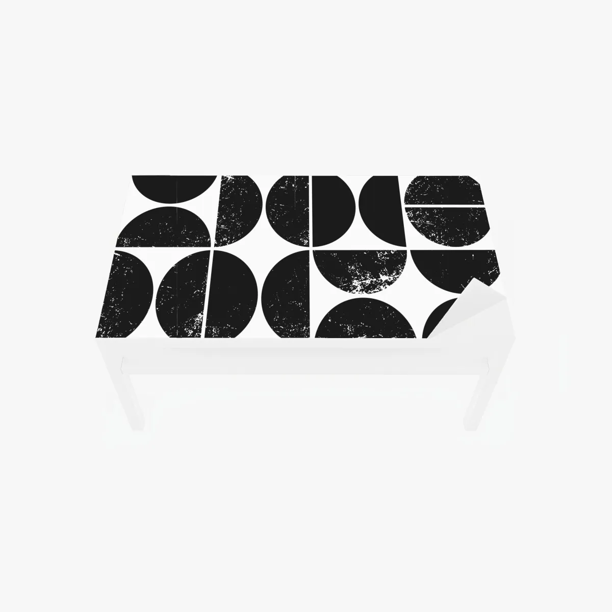 Naklejka na biurko i stół czarny geometryczny wzór z kół i półkół – Wallissimo® Naklejka na biurko i stół czarny geometryczny wzór z kół i półkół – Wallissimo®