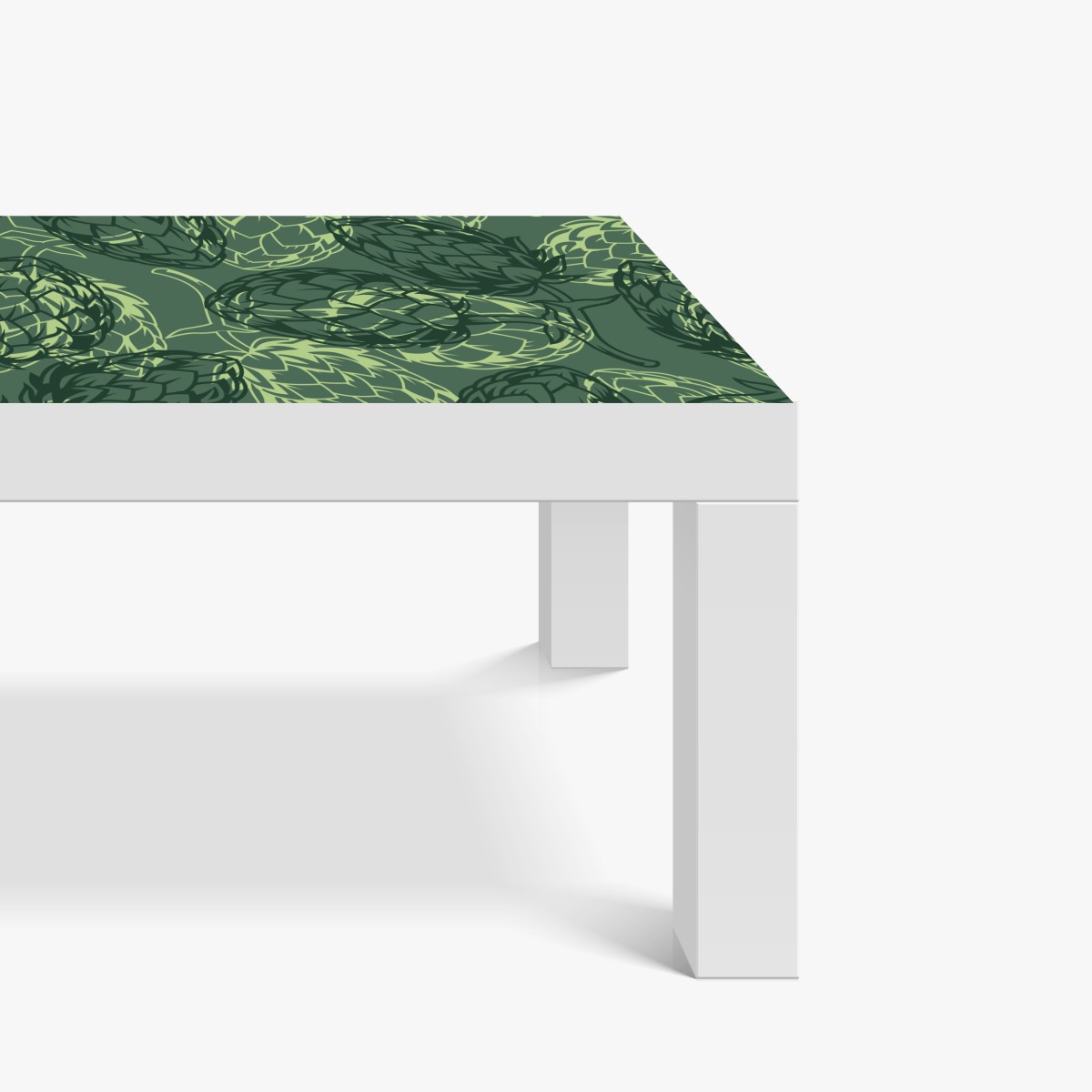 Naklejka na biurko i stół zielony wzór szyszek chmielu – Wallissimo® Naklejka na biurko i stół zielony wzór szyszek chmielu – Wallissimo®