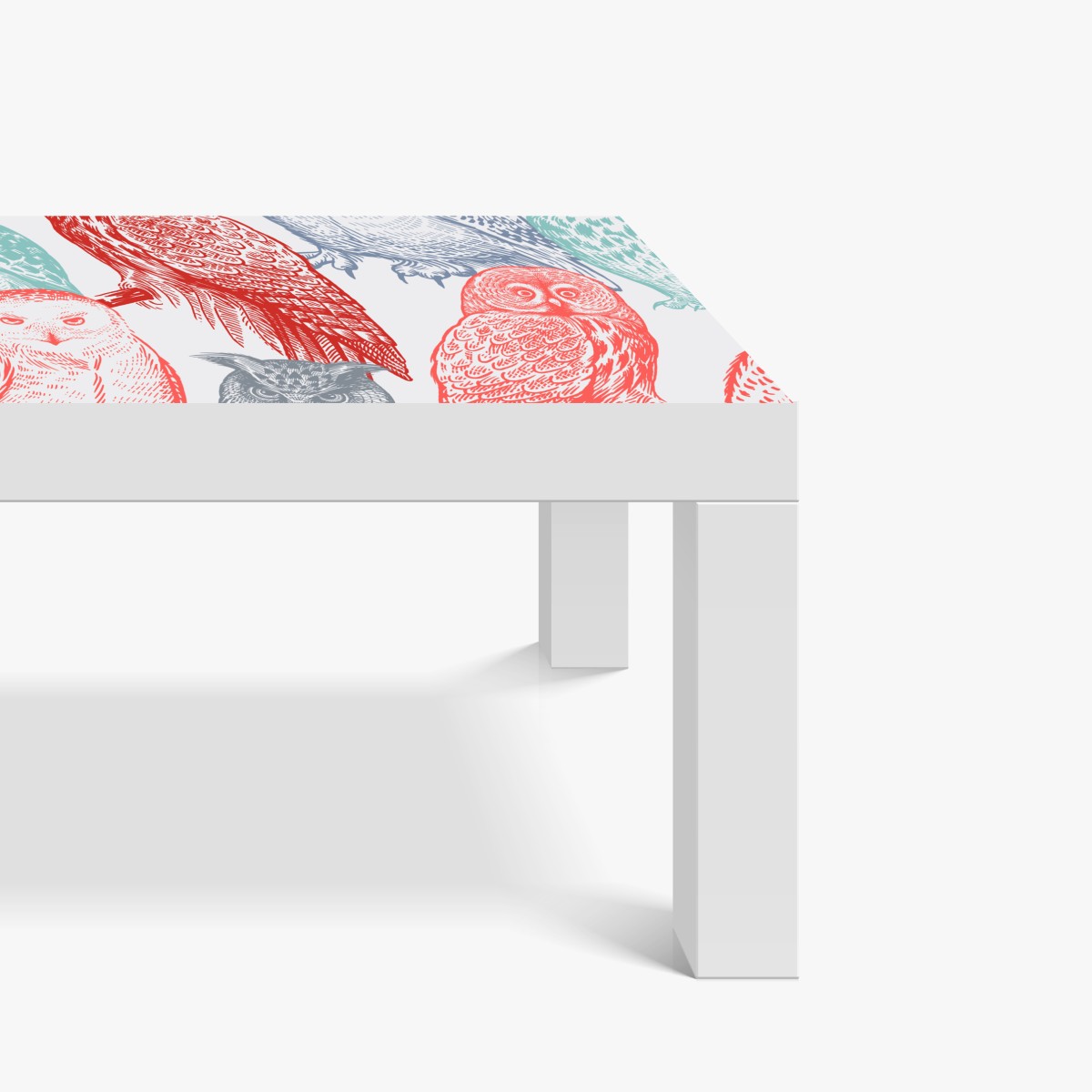 Naklejka na biurko i stół kolorowy wzór z sowami – Wallissimo® Naklejka na biurko i stół kolorowy wzór z sowami – Wallissimo®