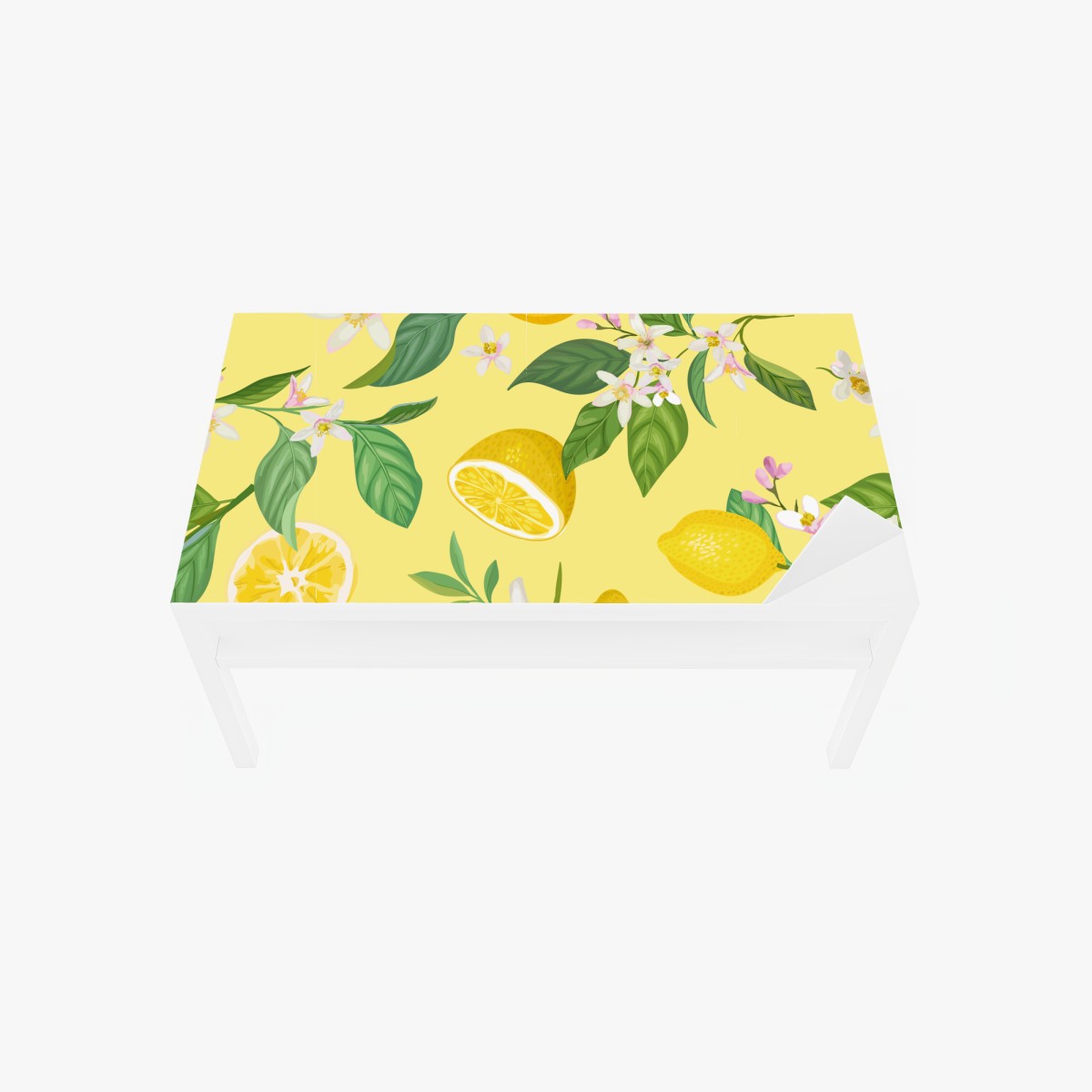 Table & desk veneer lemon blossom botanical pattern