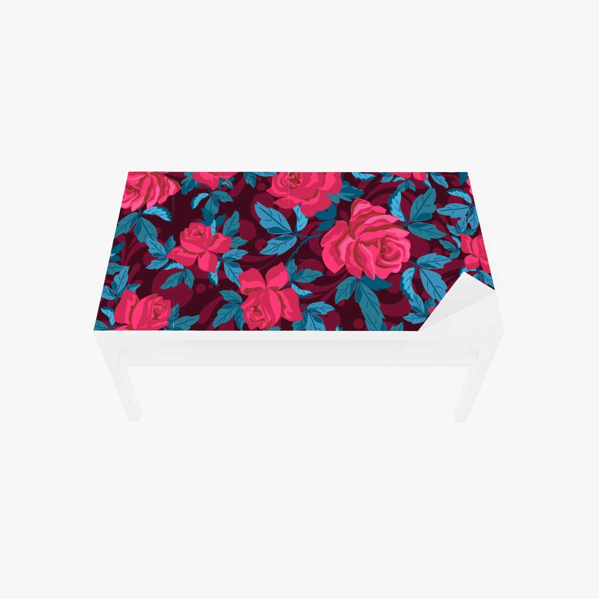 Table & desk veneer vintage pink rose floral pattern