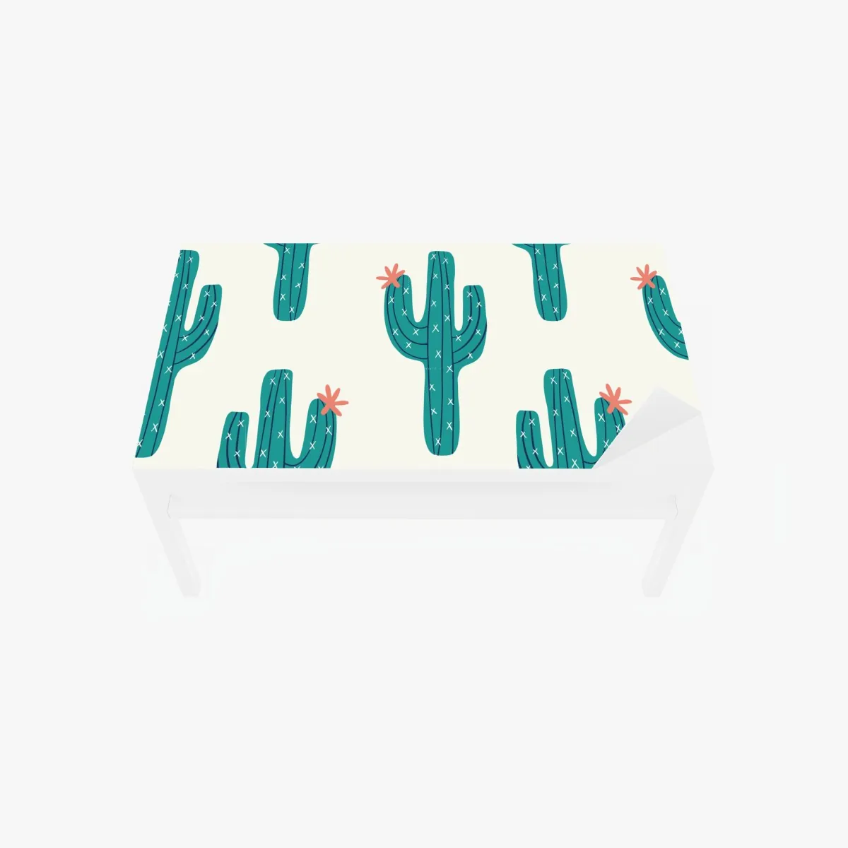 Naklejka na biurko i stół zabawny turkusowy wzór kaktusa – Wallissimo® Naklejka na biurko i stół zabawny turkusowy wzór kaktusa – Wallissimo®