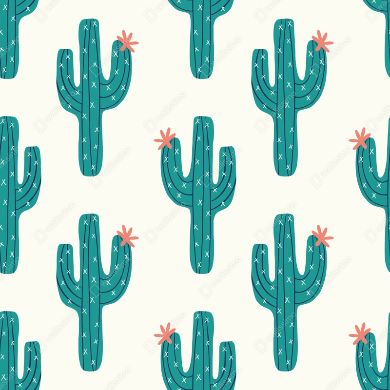 Naklejka na biurko i stół zabawny turkusowy wzór kaktusa – Wallissimo® Naklejka na biurko i stół zabawny turkusowy wzór kaktusa – Wallissimo®