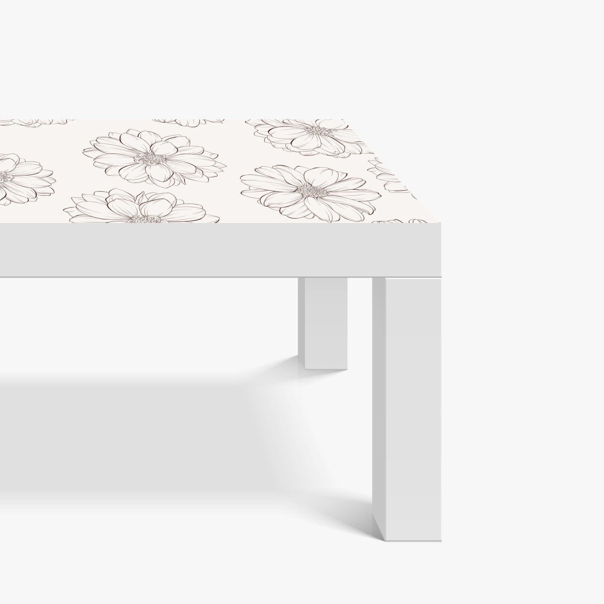 Naklejka na biurko i stół delikatny wzór kwiatowy w odcieniach beżu – Wallissimo® Naklejka na biurko i stół delikatny wzór kwiatowy w odcieniach beżu – Wallissimo®