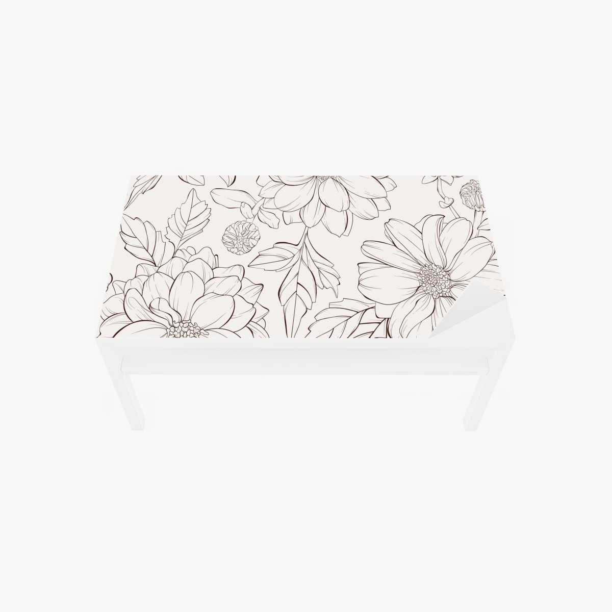 Table & desk veneer delicate botanical line florals