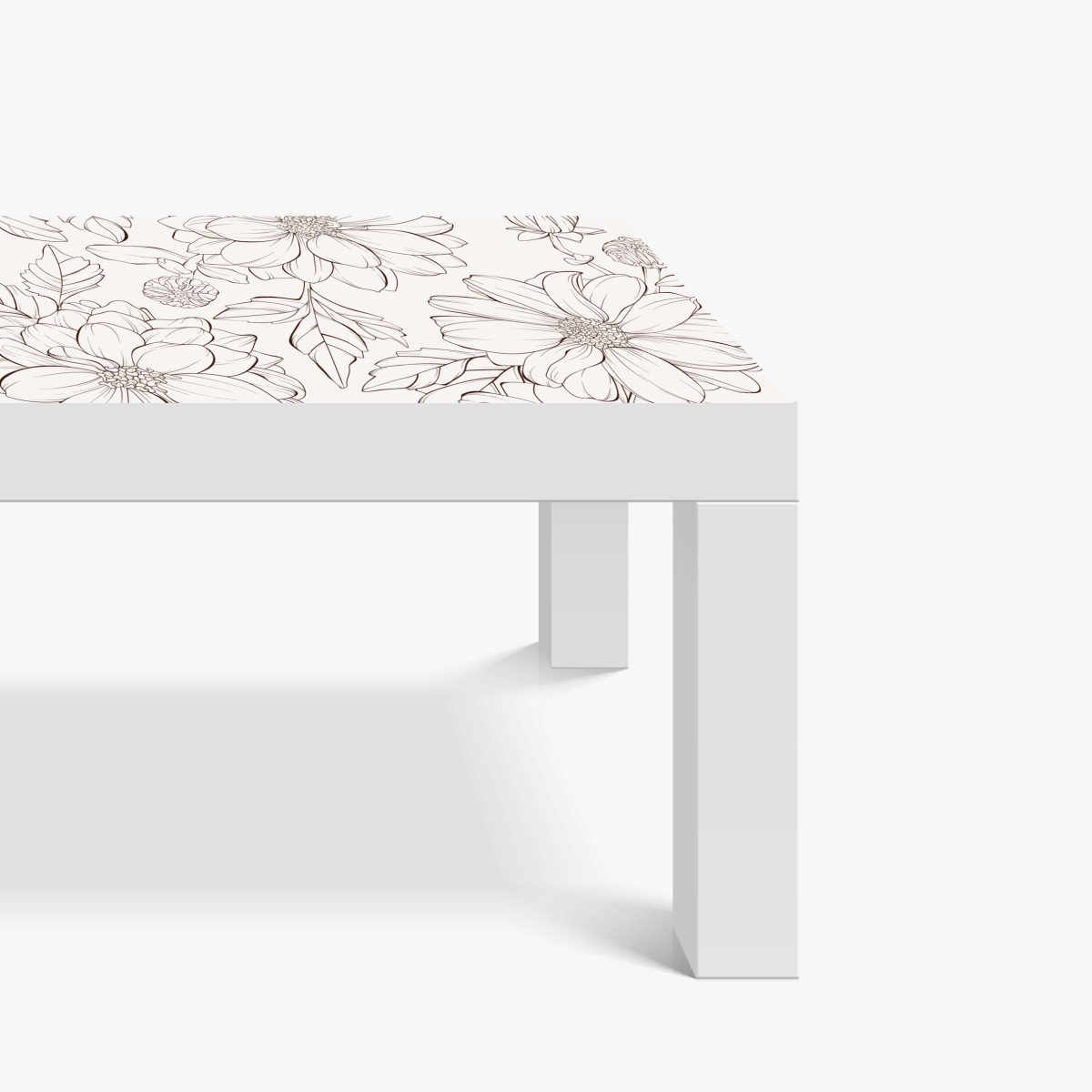 Naklejka na biurko i stół delikatny botaniczny rysunek kwiatowy – Wallissimo® Naklejka na biurko i stół delikatny botaniczny rysunek kwiatowy – Wallissimo®