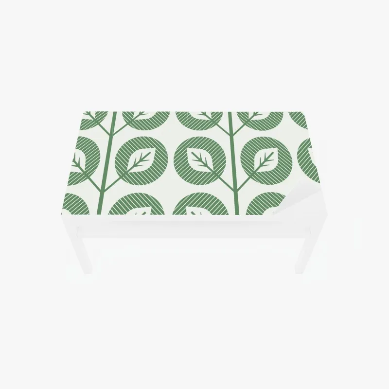 Naklejka na biurko i stół zielony geometryczny wzór liści