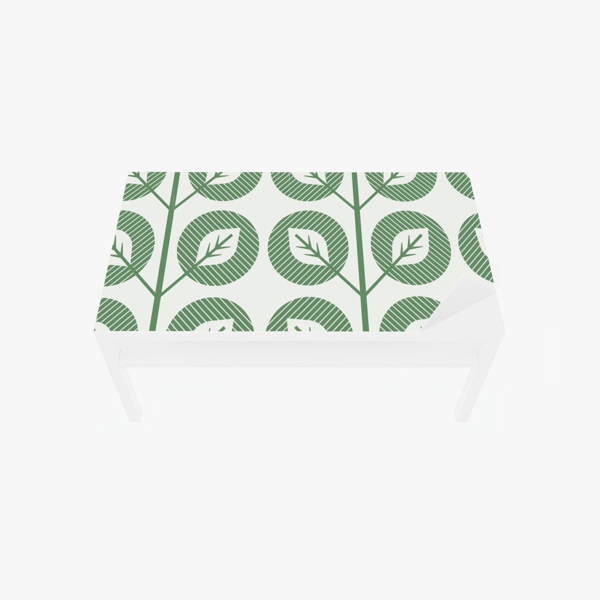 Table & desk veneer green geometric leaf pattern
