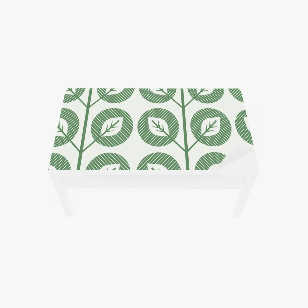 Naklejka na biurko i stół zielony geometryczny wzór liści – Wallissimo® Naklejka na biurko i stół zielony geometryczny wzór liści – Wallissimo®