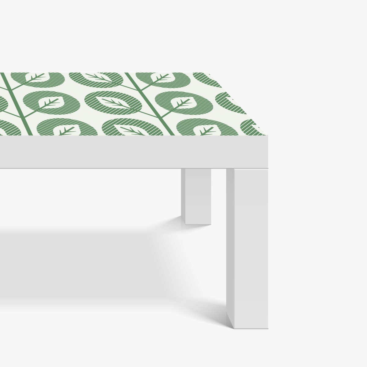 Naklejka na biurko i stół zielony geometryczny wzór liści – Wallissimo® Naklejka na biurko i stół zielony geometryczny wzór liści – Wallissimo®