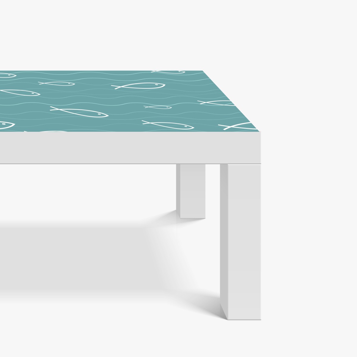 Naklejka na biurko i stół turkusowy wzór z rybkami – Wallissimo® Naklejka na biurko i stół turkusowy wzór z rybkami – Wallissimo®