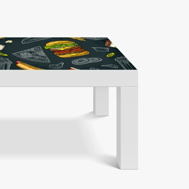 Naklejka na biurko i stół retro czerwone goździki wzór kwiatowy – Wallissimo®