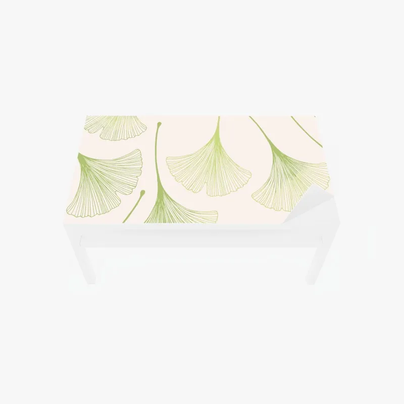 Naklejka na biurko i stół delikatny wzór liści miłorzębu