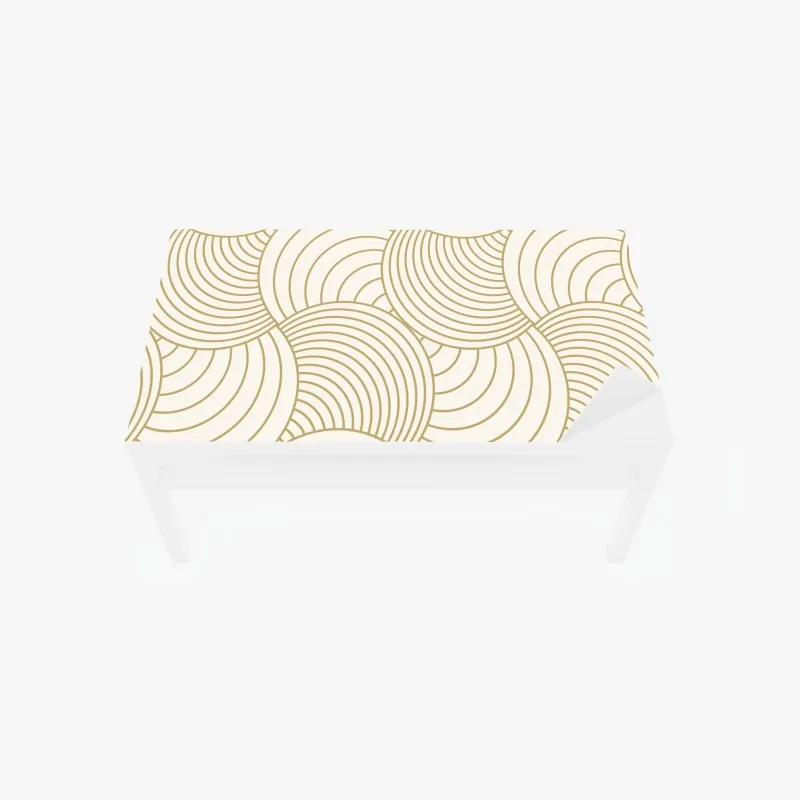 Naklejka na biurko i stół złoty art deco wzór okręgów