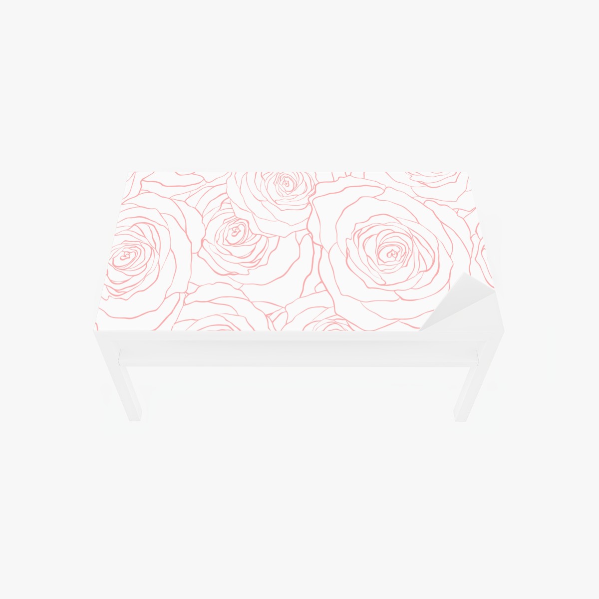 Table & desk veneer delicate pink rose line pattern