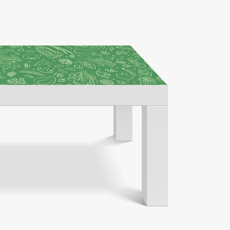 Naklejka na biurko i stół czerwony botaniczny wzór liści – Wallissimo®