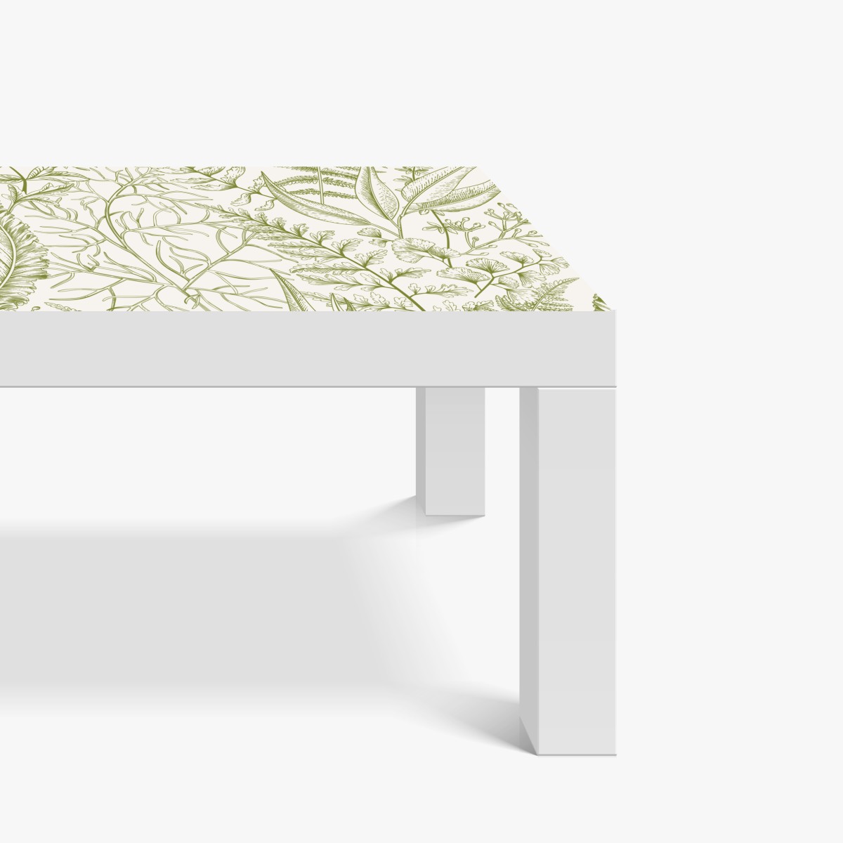 Naklejka na biurko i stół ręcznie rysowane zielone liście – Wallissimo® Naklejka na biurko i stół ręcznie rysowane zielone liście – Wallissimo®