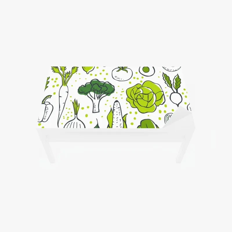 Naklejka na biurko i stół wzór z zielonymi warzywami