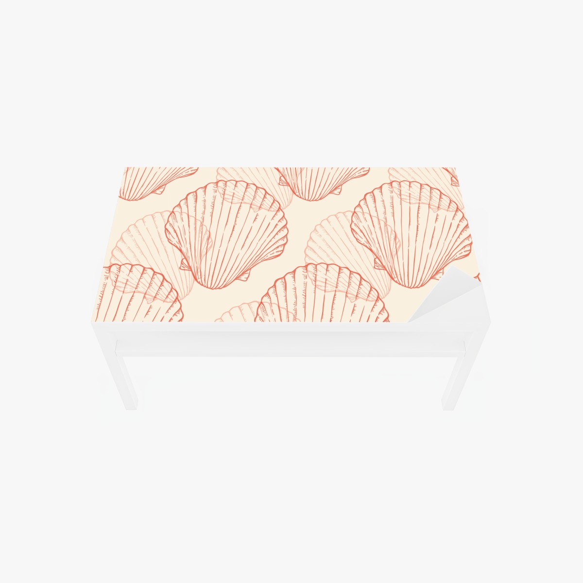 Table & desk veneer coral scallop shell pattern