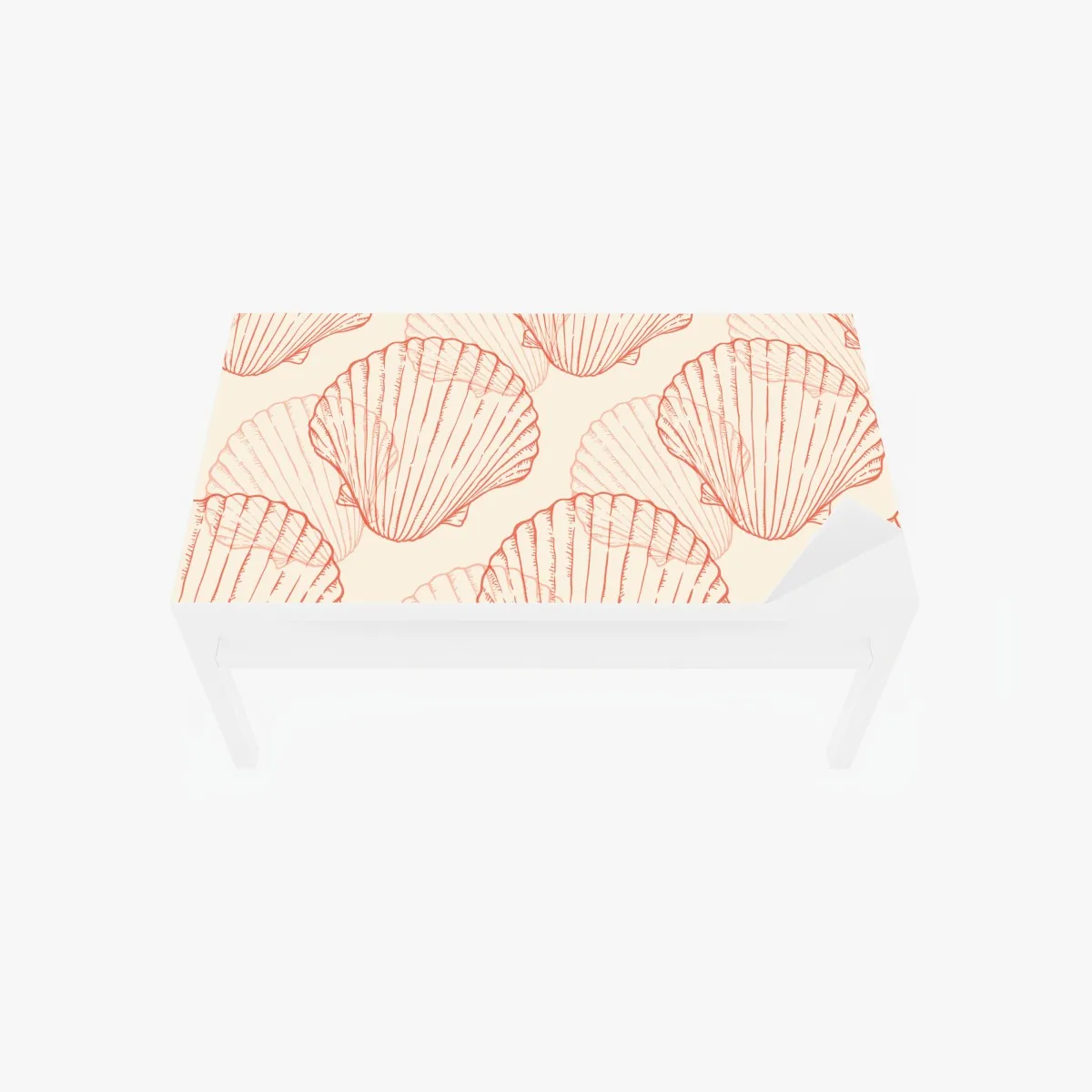 Naklejka na biurko i stół koralowy wzór muszli przegrzebek – Wallissimo® Naklejka na biurko i stół koralowy wzór muszli przegrzebek – Wallissimo®