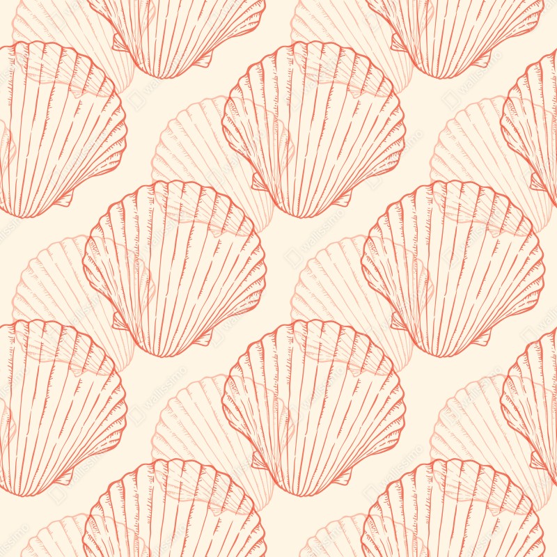 Naklejka na biurko i stół koralowy wzór muszli przegrzebek – Wallissimo® Naklejka na biurko i stół koralowy wzór muszli przegrzebek – Wallissimo®