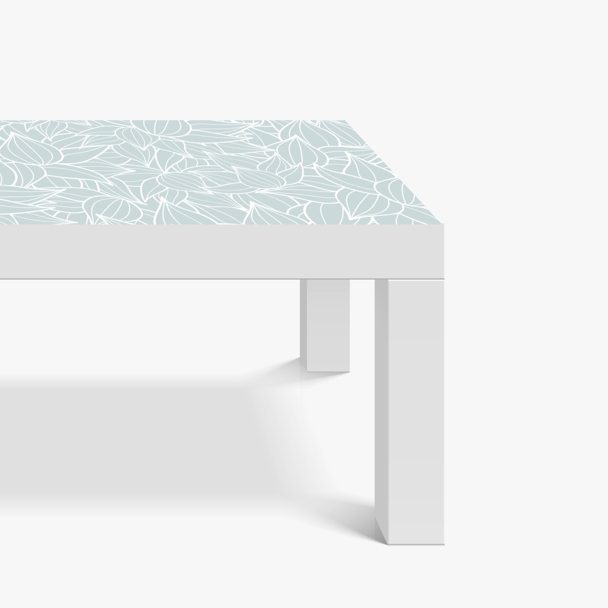 Naklejka na biurko i stół delikatny turkusowy wzór liści – Wallissimo® Naklejka na biurko i stół delikatny turkusowy wzór liści – Wallissimo®